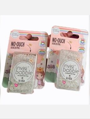 NWT 》2pks/10pcs《 INVISIBOBBLE KIDS PRINCESS SPARKLE HAIR COILS!